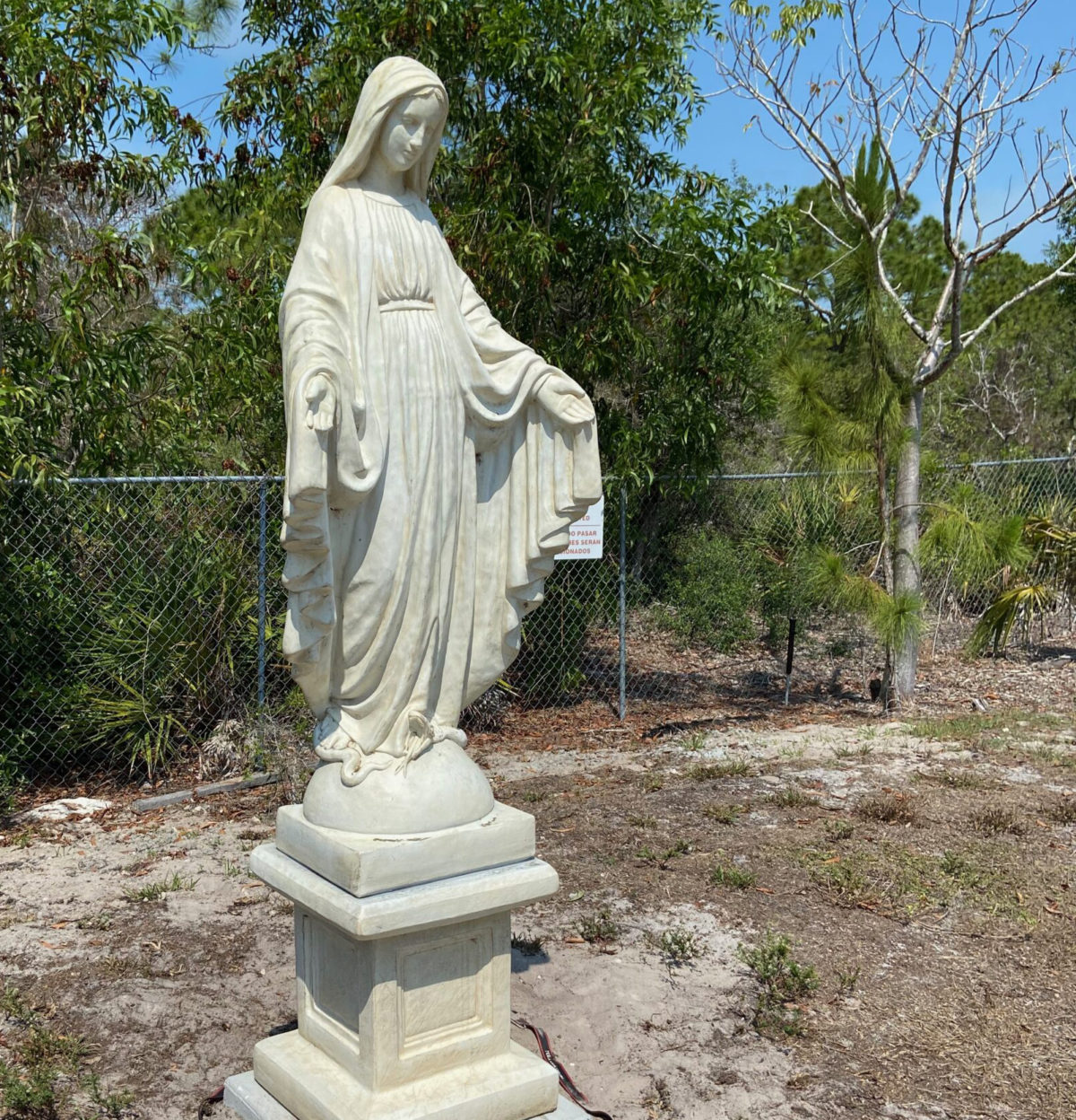 Catholic Marble Outdoor Statue Of The Blessed Virgin Mary Religious