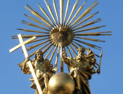 Large Life-Size Famous Gold Bronze Statue of Holy Trinity