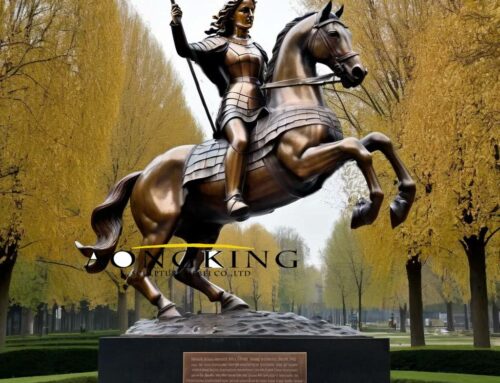 Bronze Religious Joan of Arc on the Horse Garden Sculpture