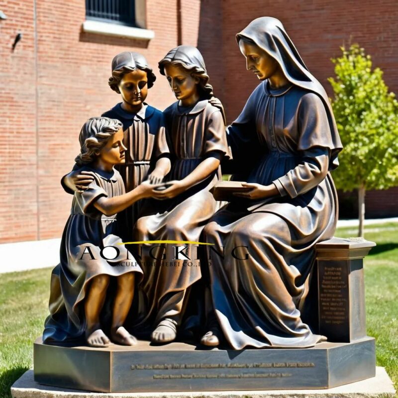 Saint Elizabeth Ann Seton statue with children