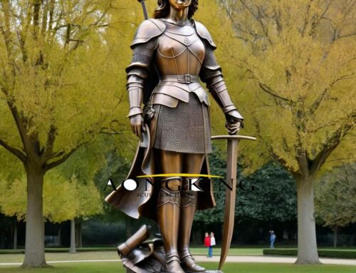 Bronze Standing Female Military Leader Joan of Arc Statue